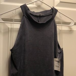 Charlotte Russe Suede Halter Dress Medium